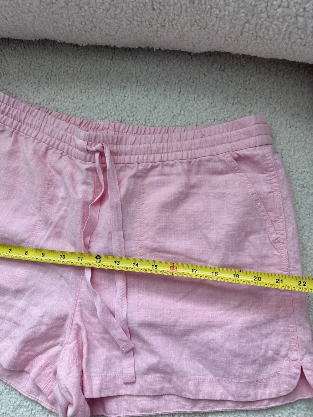 J Crew Pink Linen Blend Drawstring Shorts Size L